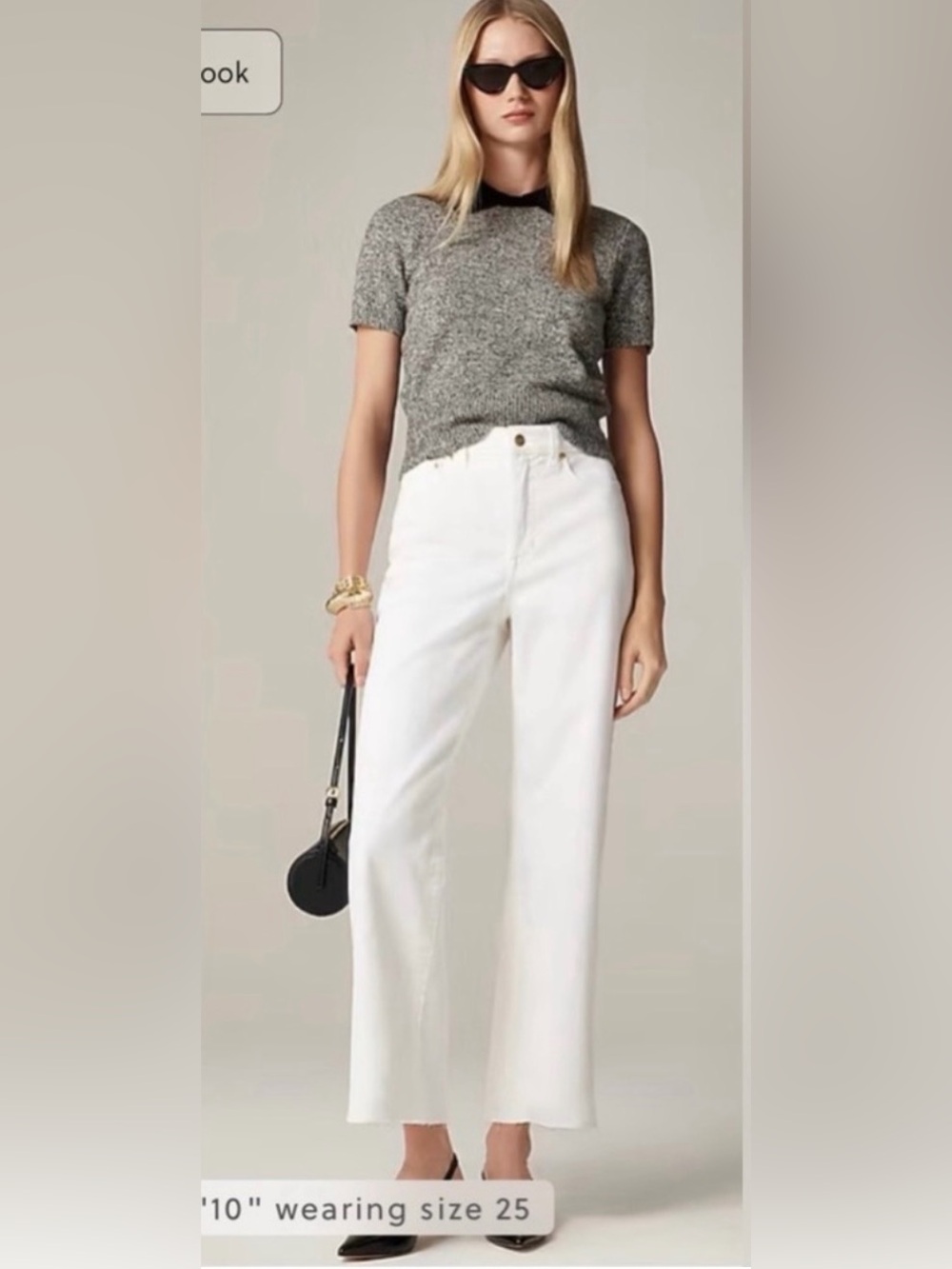 J.Crew Petite slim-wide jean in white